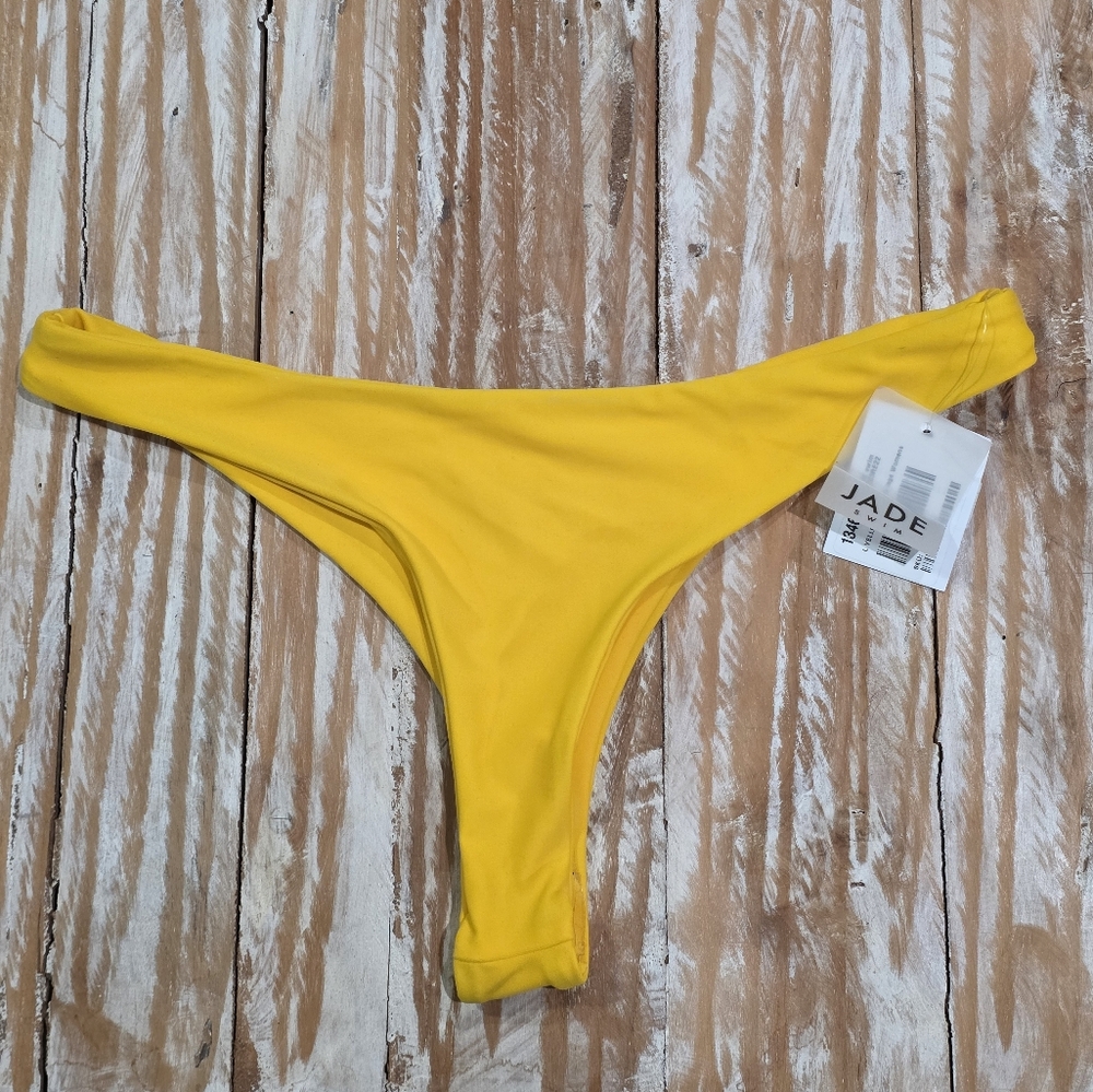 NWT REVOLVE‎ Jade Swim Expose Canary yellow Thong Skimpy Bikini Bottoms L